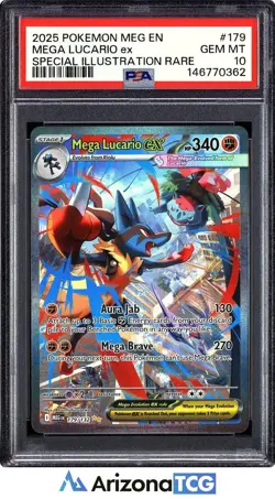 Pokemon 2025 Mega Lucario ex 179/132 SIR Mega Evolution GEM MINT PSA 10 - Image 1
