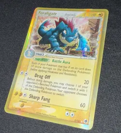 Pokemon Feraligatr EX Dragon Frontiers Reverse Holo Rare 2/101 2006 Creased :( - Image 1
