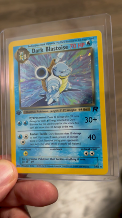 Pokemon Dark Blastoise Holo 3/82 1999-2000 Rocket 1st Edition w/Swirl - Image 2