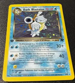 Pokemon Dark Blastoise Holo 3/82 1999-2000 Rocket 1st Edition w/Swirl - Image 4