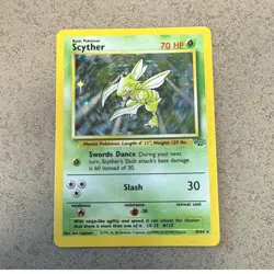 Pokemon TCG Scyther 10/64 Jungle Holo Rare Unlimited English 1999 - Image 1