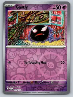 Gastly 092/165 Common 151 Pokemon Reverse Holo Near Mint - Image 1