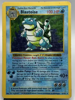Blastoise Shadowless Pokemon 2/102 Base Set 1999 Heavily Played - Image 1