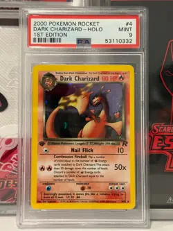 2000 POKEMON ROCKET 1ST EDITION #4 DARK CHARIZARD-HOLO PSA 9 - Image 2