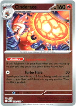 Cinderace (Reverse Holo) 028/132 - Mega Evolution - Pokemon - NM/M English - Image 1