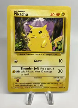 Pokemon Base Set Yellow Cheeks Pikachu 58/102 Vintage WOTC - Image 1