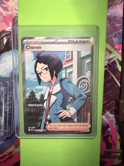 Cheren 258/217 Full Art Trainer Ultra Rare Holo Ascended Heroes Pokemon TCG - Image 1