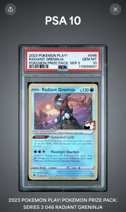 PSA 10 Pokemon Radiant Greninja PLAY! Prize Pack Series 3 Holo Promo #046 - Image 3