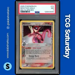 2005 POKEMON EX DELTA SPECIES #12/113 MEWTWO HOLO RARE PSA 7 - Image 1