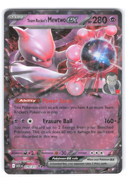Team Rocket's Mewtwo ex 079/217 ME: Ascended Heroes NM Pokemon Fast Shipping - Image 1