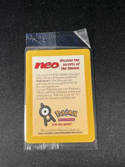 Sealed 2001 Entei Reverse Holo Pokemon Neo Discovery Black Star Movie Promo - Image 1
