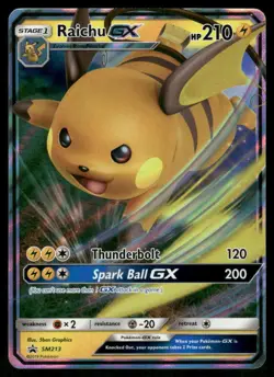 Raichu GX - SM213 Promo Holo Pokemon NM - Image 1