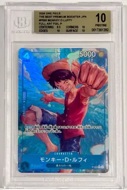 2024 One Piece Monkey D. Luffy P-055 Holofoil Booster BGS 10 Pristine Japanese - Image 1