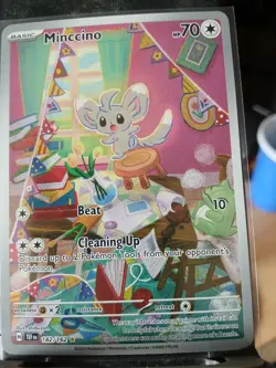 Minccino Holo Pokemon TCG Temporal Forces 182/162 Full Art Illustration Rare - Image 1
