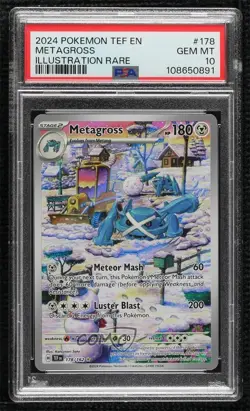 Metagross Illustration Rare Pokemon SV05: Temporal Forces PSA 10 GEM MT - Image 1
