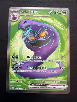 Pokemon TCG Arbok ex 185/165 SV: Scarlet & Violet 151 NM Full Art - Image 1