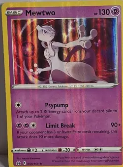 Mewtwo Full Holo Bleed Error 059/159 - 056/172 (Halloween) Crown Zenith Pokemon - Image 3