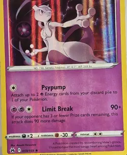 Mewtwo Full Holo Bleed Error 059/159 - 056/172 (Halloween) Crown Zenith Pokemon - Image 5
