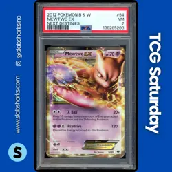 2012 POKEMON BLACK & WHITE NEXT DESTINIES #54/99 MEWTWO EX PSA 7 - Image 1