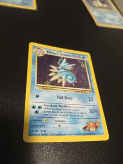 Pokemon TCG Vintage 3 X holo Lot Misty’s Seadra LP - Vaporeon MP -Lapras LP - Image 2