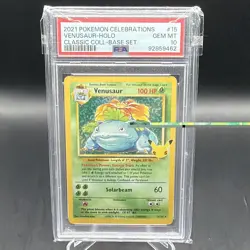 Pokemon Venusaur 15/102 Celebrations Classic Collection Holo 2021 PSA 10 - Image 1
