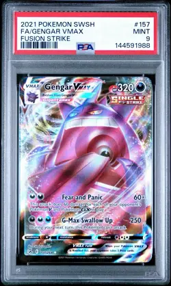 PSA 9 Gengar VMAX Swsh08 Fusion Strike 157/264 Full Art Holo 2021 - Image 1