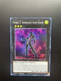Yugioh Number 75: Bamboozling Gossip Shadow TOCH-EN052 Super Rare 1st Edition LP - Image 1