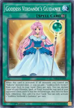 x1 Goddess Verdande's Guidance - SHVA-EN009 - Super Rare - 1st Edition Yu-Gi-Oh! - Image 1