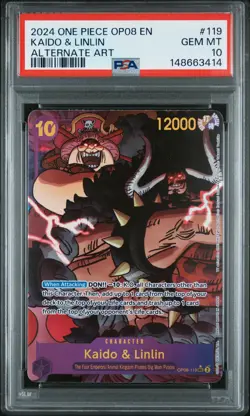2024 One Piece Two Legends OP08-119 Kaido & Linlin Secret Rare PSA 10 148663414 - Image 1