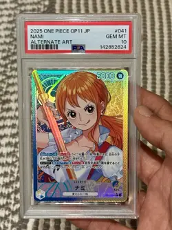 Alternate Art Nami One Piece 2025 Fist/Divine Speed JPN OP11-041 L PSA 10 - Image 1