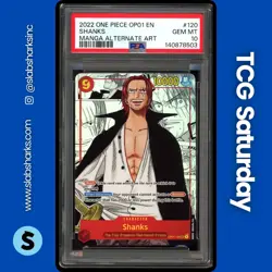 2022 ONE PIECE ROMANCE DAWN #OP01-120 SHANKS MANGA ALT ART PSA 10 - Image 1