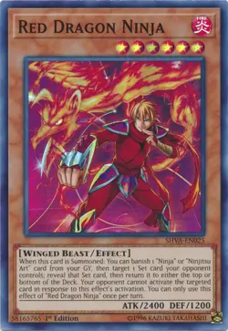 x3 Red Dragon Ninja - SHVA-EN025 - Super Rare - 1st Edition Yu-Gi-Oh! M/NM - Image 1