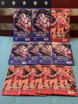 One Piece Cards TCG Heroines Edition & Azure Sea's Seven Booster Pack Lot of 11 - Image 1