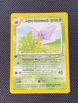 Pokemon Card - Light Venomoth Neo Destiny 53/105 Uncommon 1st Edition LP+ - Image 1