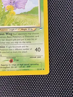 Pokemon Card - Light Venomoth Neo Destiny 53/105 Uncommon 1st Edition LP+ - Image 4