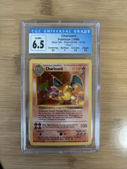 CGC 6.5 Charizard 1999 Base Set 4/102 Shadowless Holo Pokemon Card w/Subgrades - Image 1
