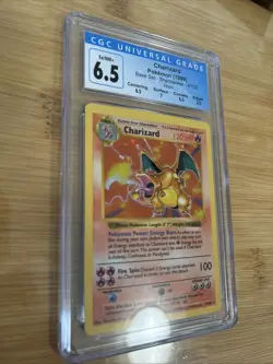 CGC 6.5 Charizard 1999 Base Set 4/102 Shadowless Holo Pokemon Card w/Subgrades - Image 2