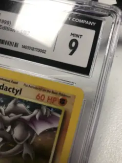 J4 CGC 9 MINT - Aerodactyl 1999 Fossil - 1st Edition 1/62 Holo Pokemon Card - Image 3