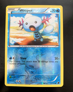 Pokemon Card • Wooper Plasma Freeze 21/116 Reverse Holo NM - Image 1