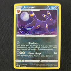MOON WHOLE SWIRL 🌀💫 Umbreon SWSH129 Evolving Skies Promo Holo Pokemon Card - Image 3