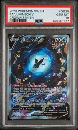 2023 POKEMON SWORD & SHIELD CROWN ZENITH #GG39 FULL ART/LUMINEON V PSA 10 - Image 1