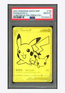Pokemon PSA 10 Pikachu V Promo 2021 SWSH145 Celebrations UPC English - Image 1