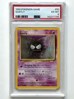 Vintage Pokemon Base Set Unlimited GASTLY 50/102 Freshly PSA Graded PSA 6 EX-MT - Image 1
