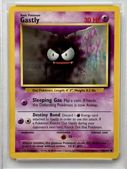 Vintage Pokemon Base Set Unlimited GASTLY 50/102 Freshly PSA Graded PSA 6 EX-MT - Image 2