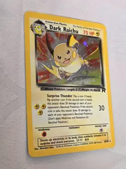 Pokemon TCG Vintage 1999-2000 Dark Raichu Team Rocket Secret Rare-Holo 83/82 LP - Image 2