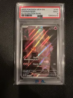 Pokemon TCG 2023 MEW PSA 9 Illustration Rare Charmander 168/165 Charmeleon - Image 1