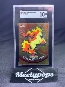 Rapidash 2000 Topps Chrome Pokemon T.V. Animation #78 SGC 10 GM - Image 1