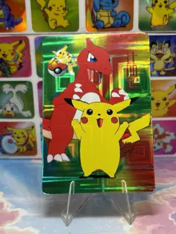 Pokemon Pikachu Vintage Pocket Monsters Vending HOLO Prism Sticker 1998 Bandai - Image 1