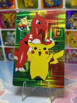 Pokemon Pikachu Vintage Pocket Monsters Vending HOLO Prism Sticker 1998 Bandai - Image 2