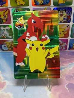 Pokemon Pikachu Vintage Pocket Monsters Vending HOLO Prism Sticker 1998 Bandai - Image 3